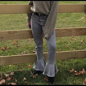 Grey Flare Jeans